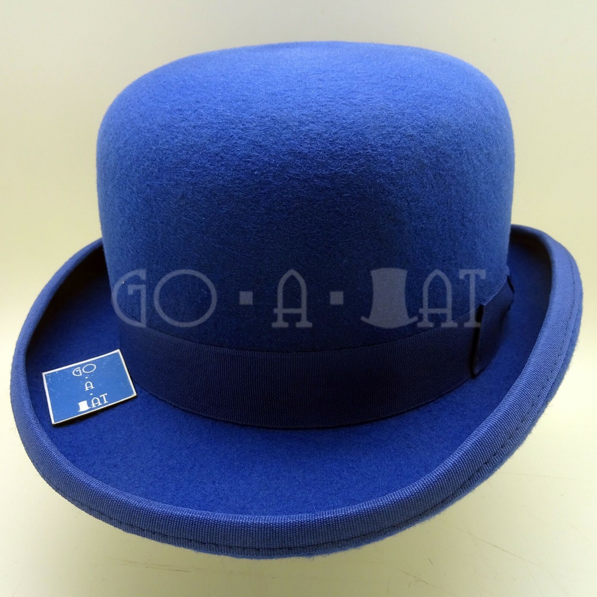帽子 Chicken e Hat 59cm Melusive Bowler Elegant Billycock Bowler Hat with Curled Brim Men Derby | Blue