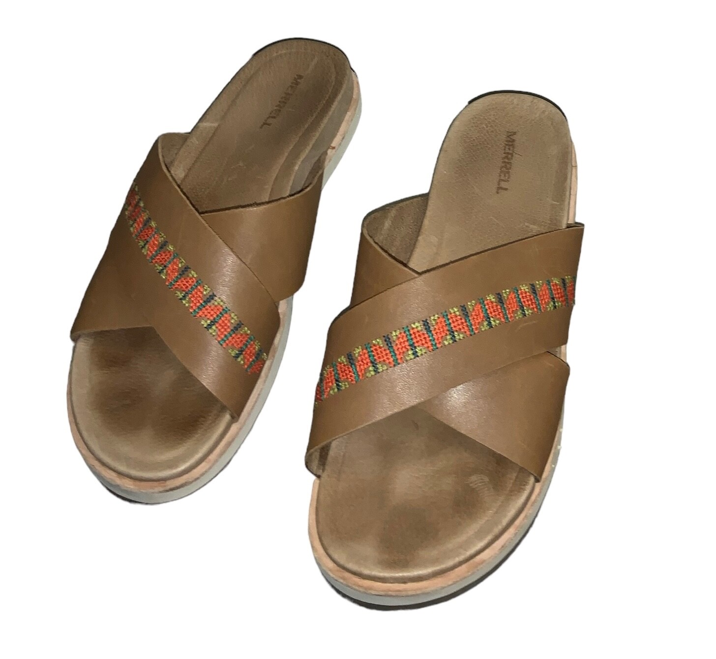Sandali donna Merrell JUNO marrone cognac slide passeggio estivi comodi taglia 7