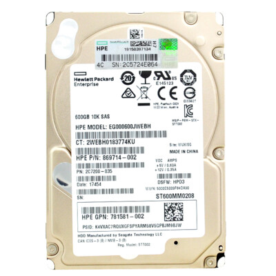 HP 300Gb EG000600JWEBH 128Mb Cache 10000Rpm Sas III 2,5'' Zoll 869714-002