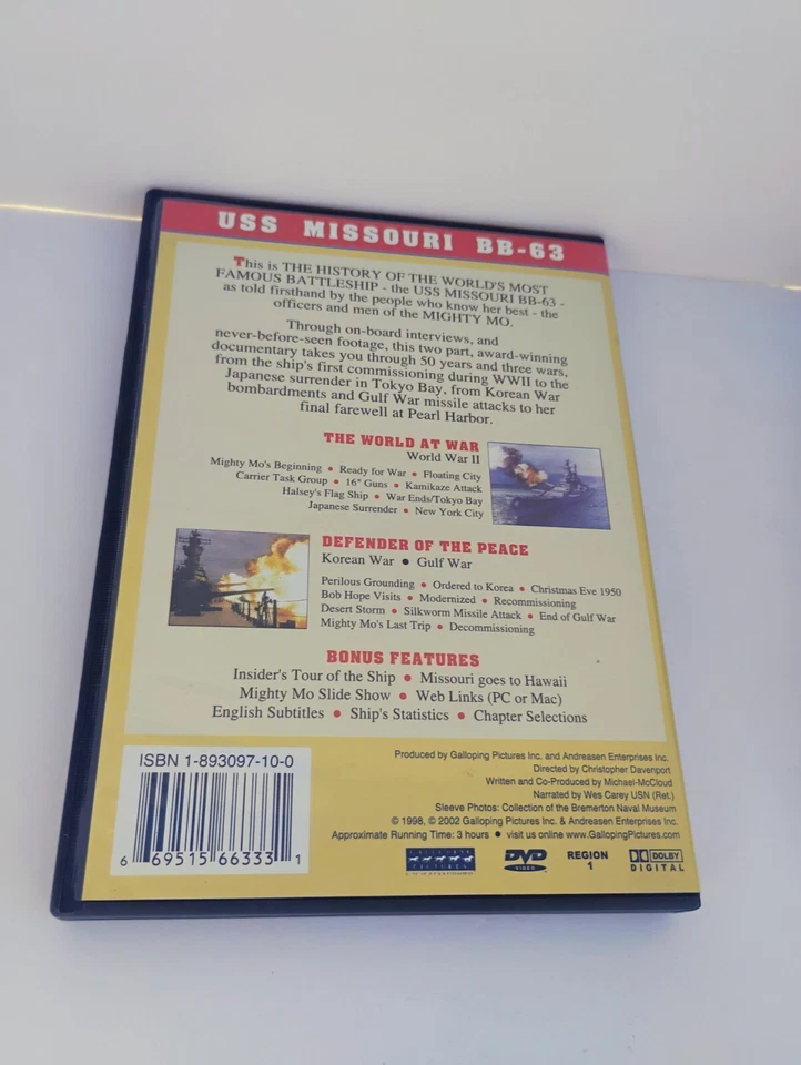 Mighty Mo the Battleship DVD 2002 Galloping Pictures VG Wes Carey - Image 2 of 3