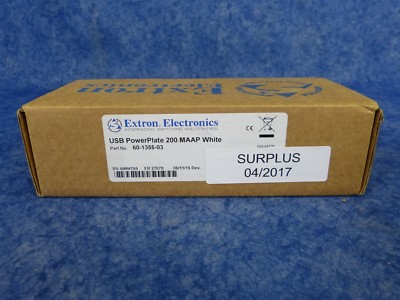 NEW! Extron USB Power Plate 200 MAAP White 60-1355-03 USB charging port (B2)