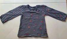 baby shirt  Gr. 74 in blau mit Streifen und Herzchen 2 Stück