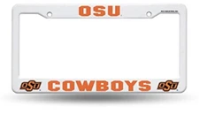 Oklahoma State Cowboys White Plastic License Plate Frame OSU NEW!!