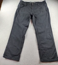 Duluth Trading Men's Jeans Black Sz 44x34 Flex Fire Hose Relaxed Fit 42x33 Denim