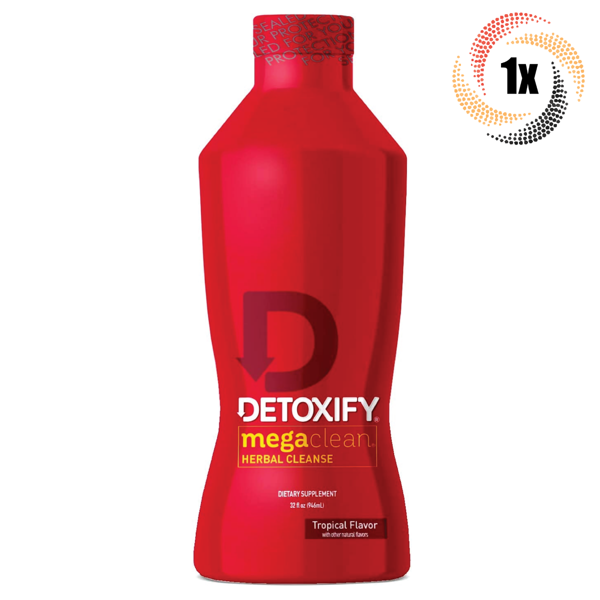 1x Bottle Mega Clean Detoxify Tropical Herbal Cleanse | 32oz 