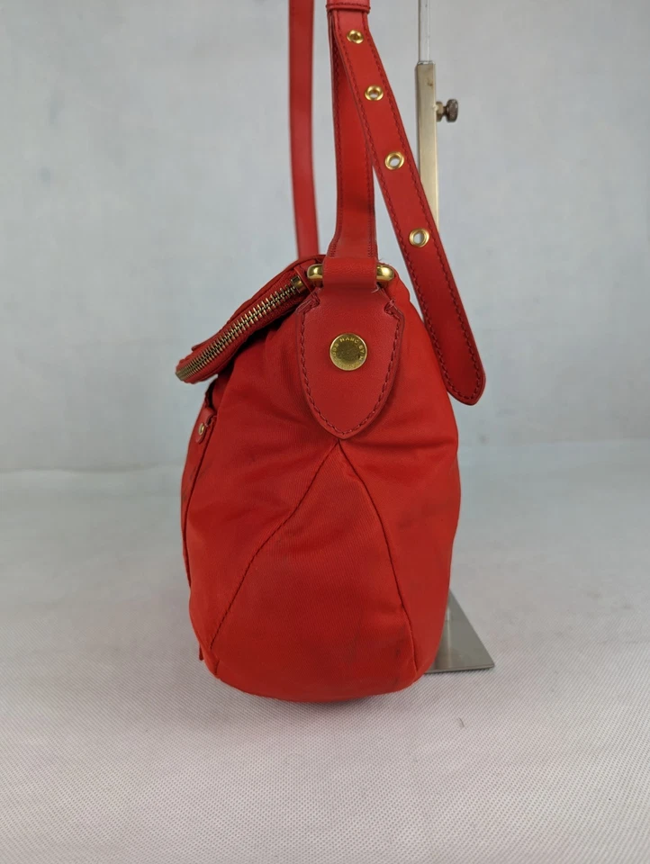 Marc Jacobs Preppy Natasha Crossbody Bag Red Nylon with PVC Trim Leather Medium - Image 3 of 4