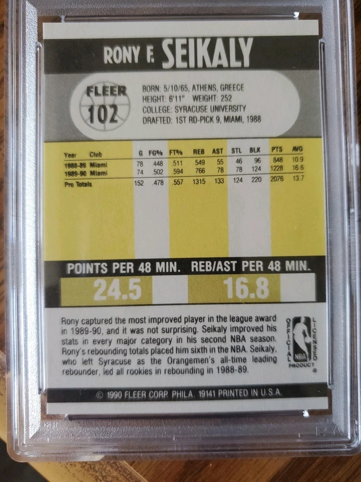 Fleer 1990-91 - Michael Jordan, Rony Seikaly #102 Foto 2 de 3