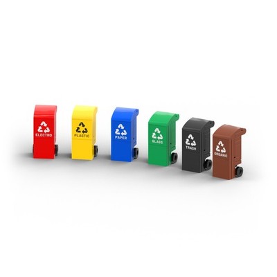Garbage Cans   Custom printed original LEGO  parts / 40125