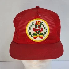 Vintage Masonic Shrine Circus Patch Red Full Mesh Snapback Hat K-Brand USA