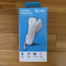 AT T Trimline Telephone with 13 Number Memory, Corded, Caller ID, White, TR1909