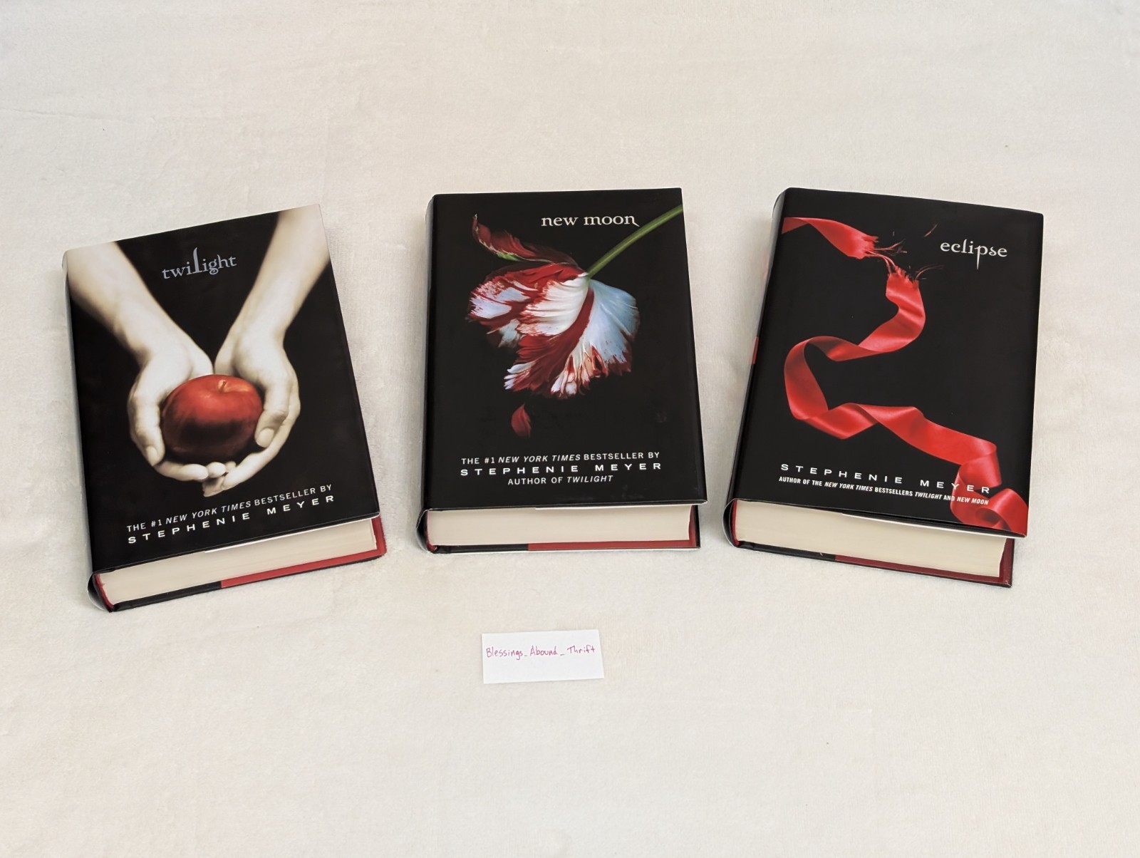 Lot of 3: Twilight, New Moon, Eclipse books SIGNED by author Stephenie Meyer