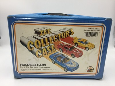 Vintage Zee Toys 1982 Collector's Vinyl Case,Blue,Holds 24 Cars,2 Trays