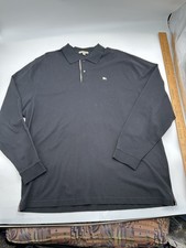 Polo Burberry London uomo, taglia XXL nera, manica lunga, cotone.