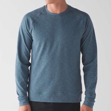 Lululemon slitsteam crewneck sweater men large heather blue