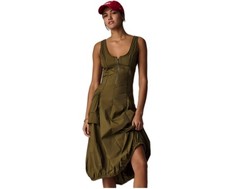 Anthropologie Daily Practice Fastpack Bubble Hem Green Midi DressSize: XXS 