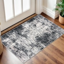 2x6 Ft Washable Non Slip Runner Rug Modern Abstract Faux Wool Carpet for Hallway