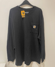 Carhartt Workwear K126 Pocket Long T-Shirt Size 2XL Long Sleeve Black New Tags