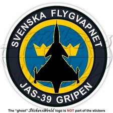 Saab JAS-39 GRIPEN Sweden, JAS39 Flygvapnet, Swedish Air Force Sticker, Decal