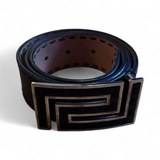 Vintage Versace Greek Key Leather Belt