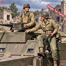 1/35 Resin Figure US WW2 Tank Crew Infantry Riding AFV 2 Fig Set Model Kit 44241
