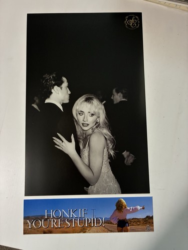 Sabrina Carpenter poster and Bumper sticker album release party