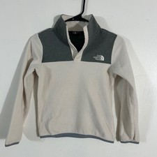 The North Face Fleece Pullover Girls Small 7/8 Cream Grey NF0A3NKC11P COZY