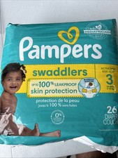 Pampers Swaddlers Diapers Couches 26 Count For Size 3  16-28 LBS 