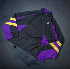 Giacca a vento vintage Nike Colorblock viola nero giallo colori LA Lakers