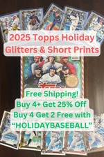2025 Topps Holiday Glitters, SPs, SSPs, Image Variations, Parallels - You Pick!