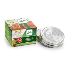 Ball Jar Stainless Steel One-Piece Mason Jar Lids, Regular Mouth, 3-Pack