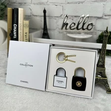 Chanel beauty counter line NEW lock and key keychain bag charm CUTE