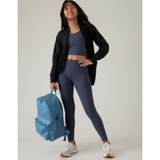 ATHLETA GIRL XXL/16 Open Cardigan Active Oversized Workout Black Stretch