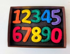 Montessori 0-9 Math Toys, Ten Numbers made with felt 1.5 inch 2 inch
