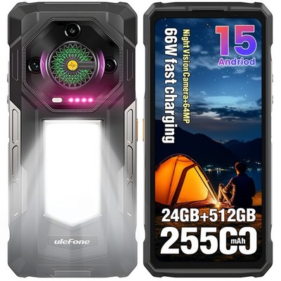Ulefone Armor 33 Smartphone 25500mAh/66W 24GB+512GB OTG/10W GPS Outdoor Handy