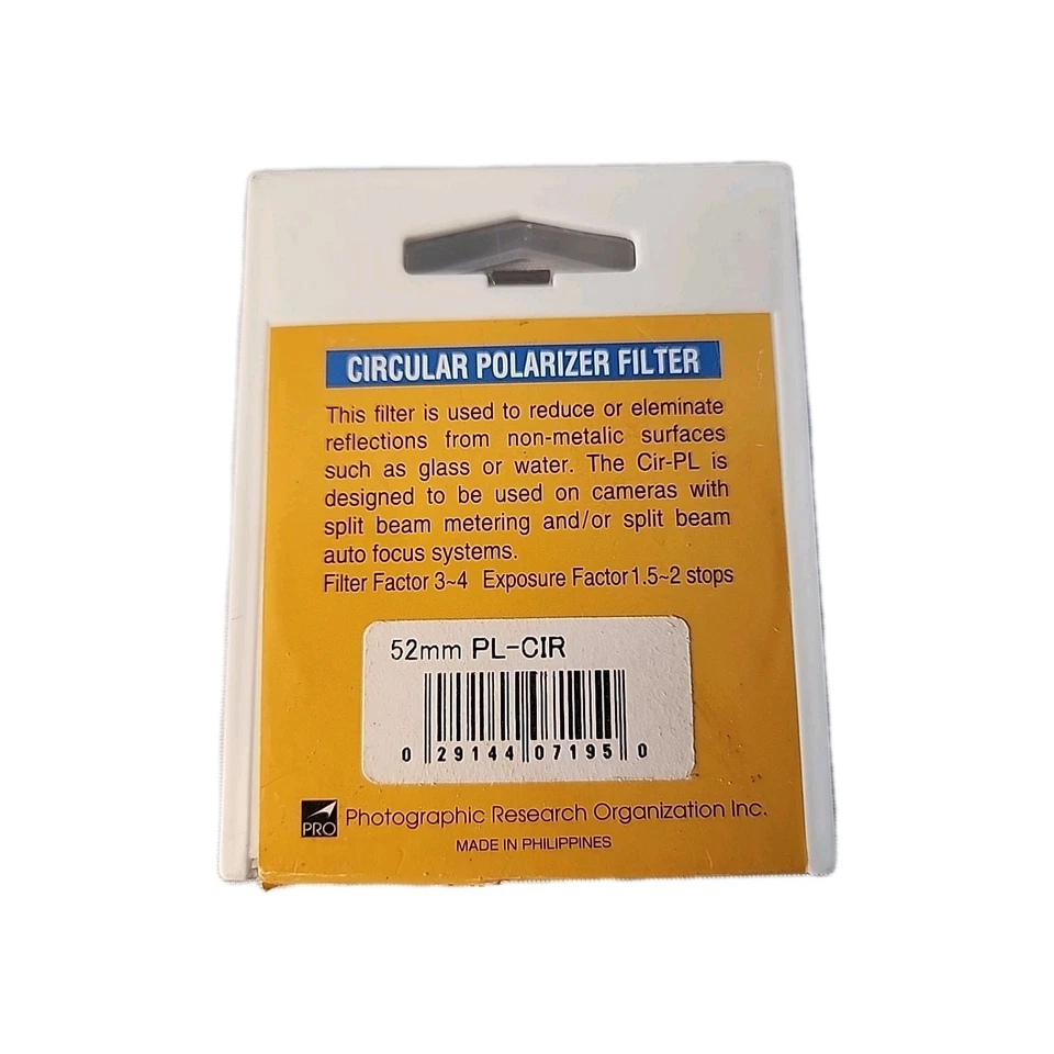 ProMaster 52mm PL-CIR Circular Polarizer Pro Filter New In Box Photographer Gift - Image 2 of 2