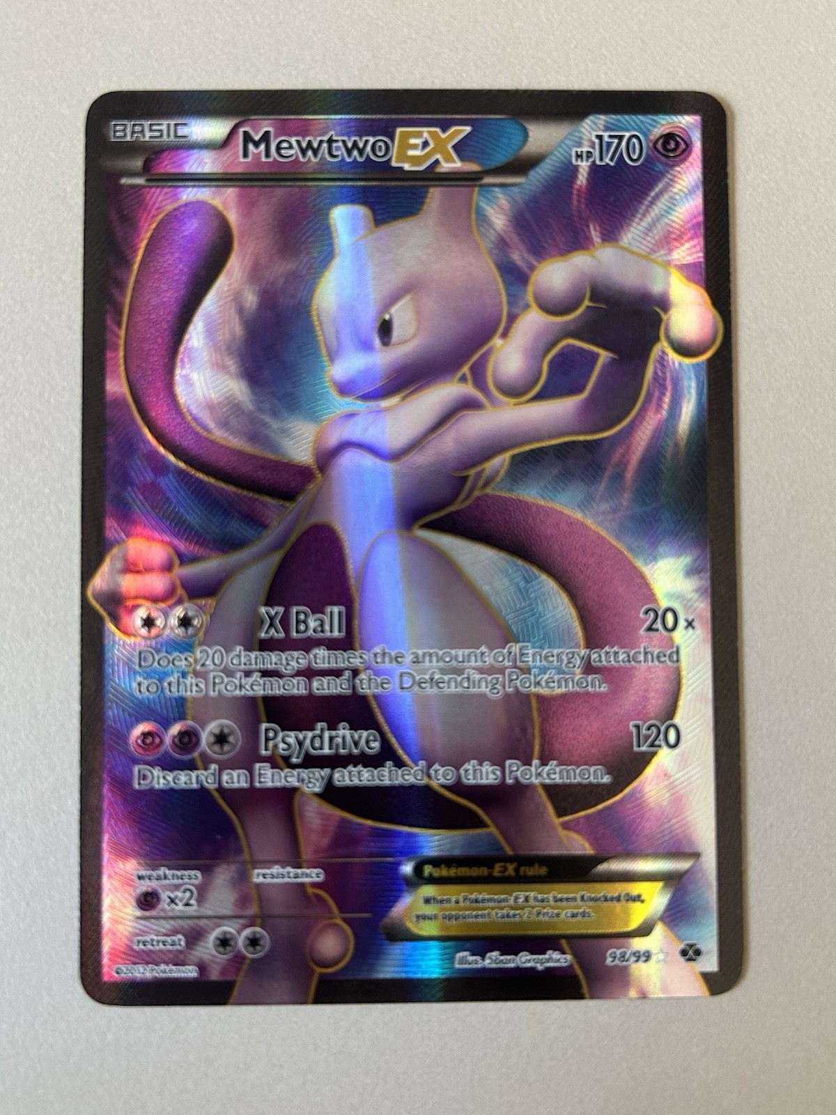 Mewtwo EX (98 Full Art) 98/99 Next Destinies Holo Mint Condition!