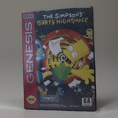 Sega Genesis The Simpsons Bart's Nightmare Cartridge In Box