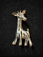 Vintage Goldtone Zebra Striped Giraffe Brooch