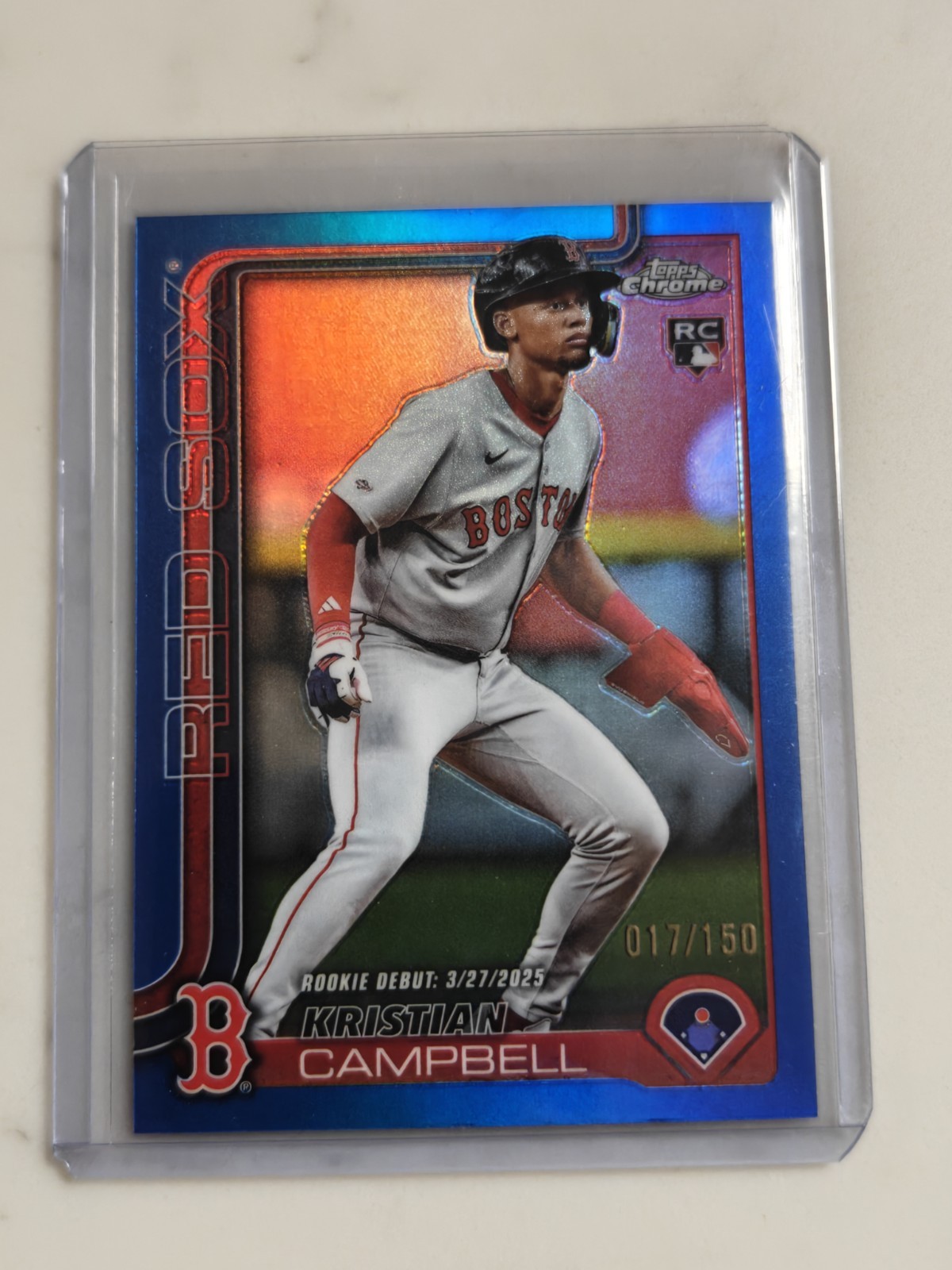 2025 Topps Chrome - Kristian Campbell #171 Blue Refractor /150 (RC)
