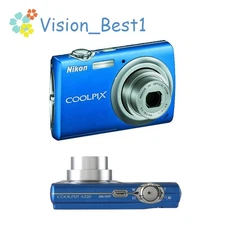 Nikon COOLPIX S220 Digital Camera 10.0MP Auto Focus Blue, PictBridge Support