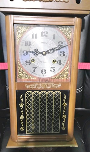 Vintage Alaron 31-Tage-Wanduhr, mit Pendel und Schlüssel -Korea ~ Für Teile/Reparatur. - Bild 2 von 21