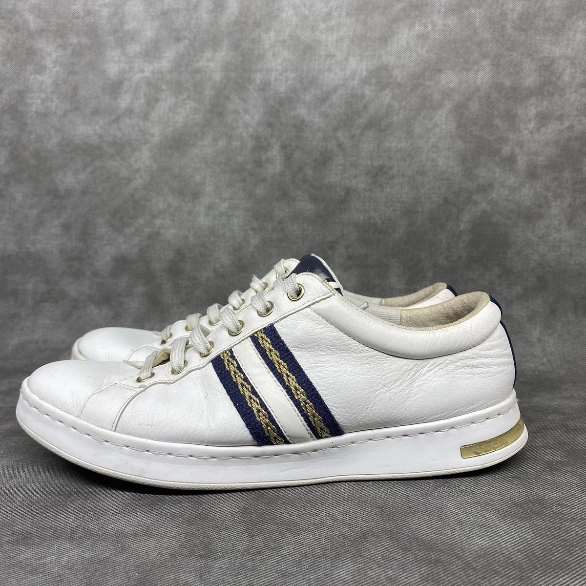 Geox Leather Upper White Athletic Shoes for Women for sale 