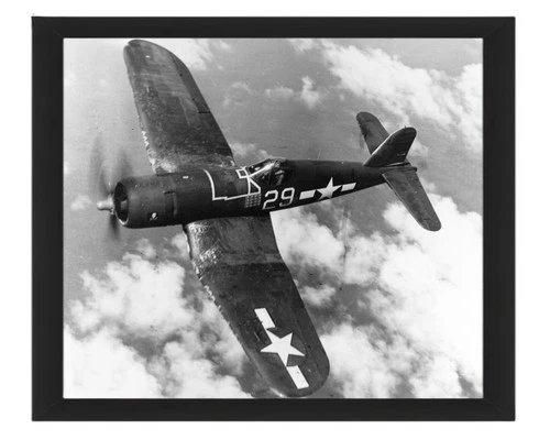 VOUGHT F4U-4 CORSAIR FIGHTER JOLLY ROGERS VF-17 1944 WW2 WWII 8X10 FRAMED PHOTO