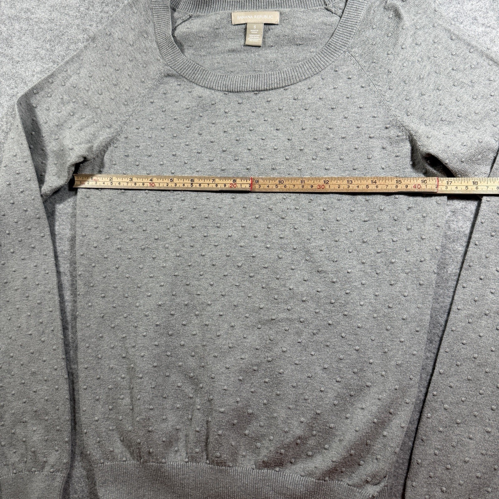 Banana Republic Cashmere Blend Sweater Womens S Gray Dotted Textured Preppy Knit thumbnail 6
