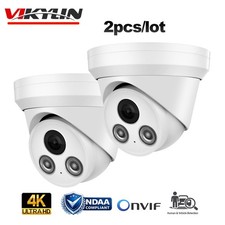 2pcs Vikylin 4K 8MP Security IP Camera Mic POE IR 30m Outdoor Indoor Onvif RTSP