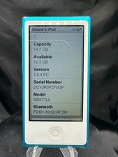 Apple iPod Nano 7th Gen 16GB Blue A1446 MD477LL