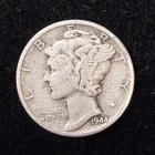 90% Silver - 1944 Mercury Dime Circulated - 06-46