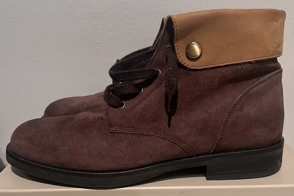 Authentic Hogan button down boots ebony beaver made in Italy size 10.5 - Image 3 of 4