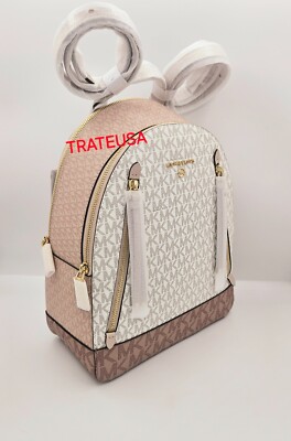 NWT Michael Kors Brooklyn Medium Logo Backpack Optic White  display picture 1