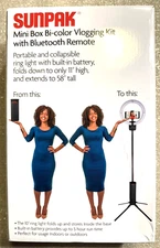 SUNPAK Mini Box Self-Storing Collapsible Bi-Color Vlogging Kit - VGC-LED136-10MB
